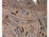 Gesto1, groß, Acryl, Pigmente, Sprühfarbe auf zusammengenähter Jute und Leinwand, 170 x 130 cm, 2022