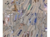 Nesto1, Acryl, Pigmente, Sprühfarbe auf zusammengenähter Jute und Leinwand, 110 x 90 cm, 2022